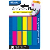 BAZIC 25 Ct. 0.5" X 1.7" Neon Color Coding Flags