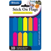 BAZIC 25 Ct. 0.5" X 1.7" Neon Color Arrow Flags