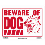 9" X 12" Beware of Dog Sign