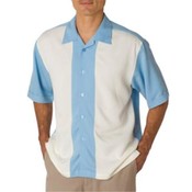 Mens Cubavera Pieced Bedford Cord Camp Shirt