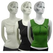 Women's Sleeveless Top With Simple Bead Design