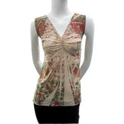 Women's Plus Size Sleeveless Shirred Top