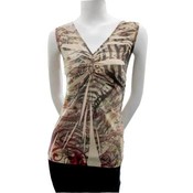 Women's Plus Size Sleeveless Shirred Top