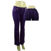Ladies Stripe Fashion Jeans - Blue