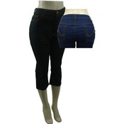 Womens Plus Size Stretch Denim Jean Capri Pants