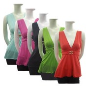 Women's Plus Size V Neck Cut Top