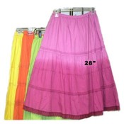 Ladies Tiered Ombre Skirt w/Lace (28")
