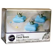 Wilton Blue Crown Pillow Favor Boxes