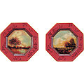 Set of 2 Plates River's Sunrise Porcelain