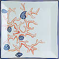 Coral Square Plate Blue Villa Porcelain