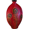 Vase Peacock Red Porcelain