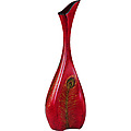 Vase Peacock Red Porcelain