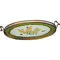 Metal Tray With Handles, Green Southern Belle
