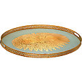 Ottoman Tray Coastal Surf Metal