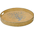 Sand Ottoman Tray Coastal Surf Metal
