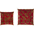 Porcelain Plates, Set of 2, Red Paisley