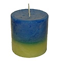 Blue/Green Duo 3" x 3" Round Pillar Candle