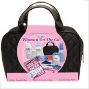 Women's Dove Quilted Hand Bag 10 Piece Travel Kit