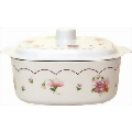 Melamine Pot. Rectangular  With Lid. 7.5"