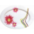 Melamine Oval Dinner Plate - Floral Design