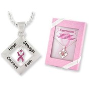Breast Cancer Awareness Necklace With Display