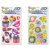 Assorted Shades and Sparkles - 3D Stickers