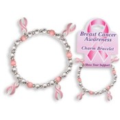 Breast Cancer Awareness - Stretch Charm Bracelet