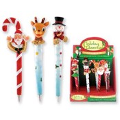 Handpainted Holiday Bobble-Head Pens w/Display