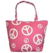 Large Pink Peace Tote