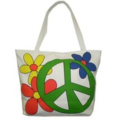 Large Flower Peace Tote