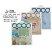 Shower Curtain W/Window Set