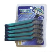 5 Pk Men's Stainless Steel TRIO Triple Blade Razor
