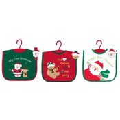 Christmas bib w/wrist rattle