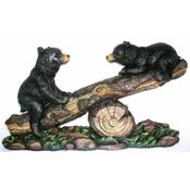 Bear Cubs Playing Seesaw Figurine