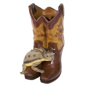 Horned Toad and Boots Figurine