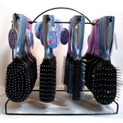 Hair Brush Assortment on Metal Counter Display