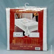 50X72 Oval White Tablecloth