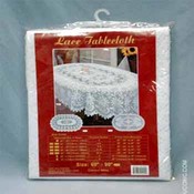 60X90 Oval White Tablecloth