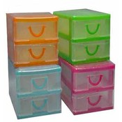 2 Piece Mini Drawer Set-Plastic