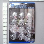 12Pc Clear Suction Hooks