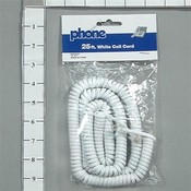 25Ft Coil Cord White