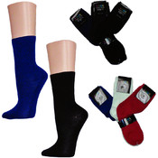 Ladies Solid Color Crew Socks