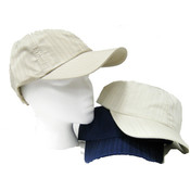 Embossed Stripe Cap With Adjustable Strap