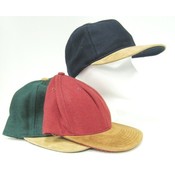 Wool flannel caps w/suede visor