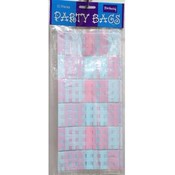 10-Count Cello Lunch Bags - Pink &amp; Blue Quilt