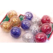 3PK Tinsel Ball Ornament Assortment