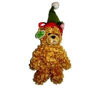 7" Curly Plush Christmas Bear