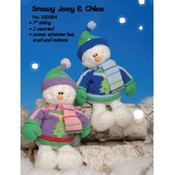 7" Sitting Christmas Plush Snowmen