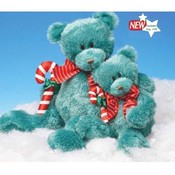 7" Sitting Christmas Green Bear