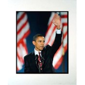 Barack Obama Waving with Flags 11" x 14" Photograp